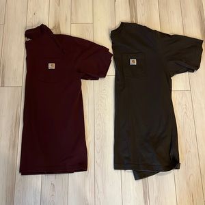 CARHARTT 2x T-Shirt bundle (Large Tall) - maroon & brown